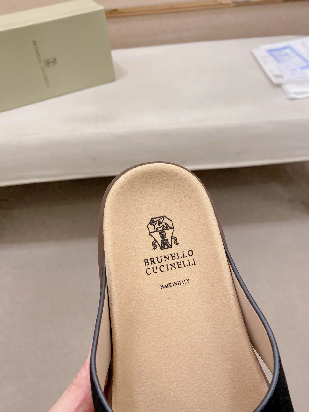 Brunello Cucinelli Crisscross Strap Flat Slide Casual Sandals