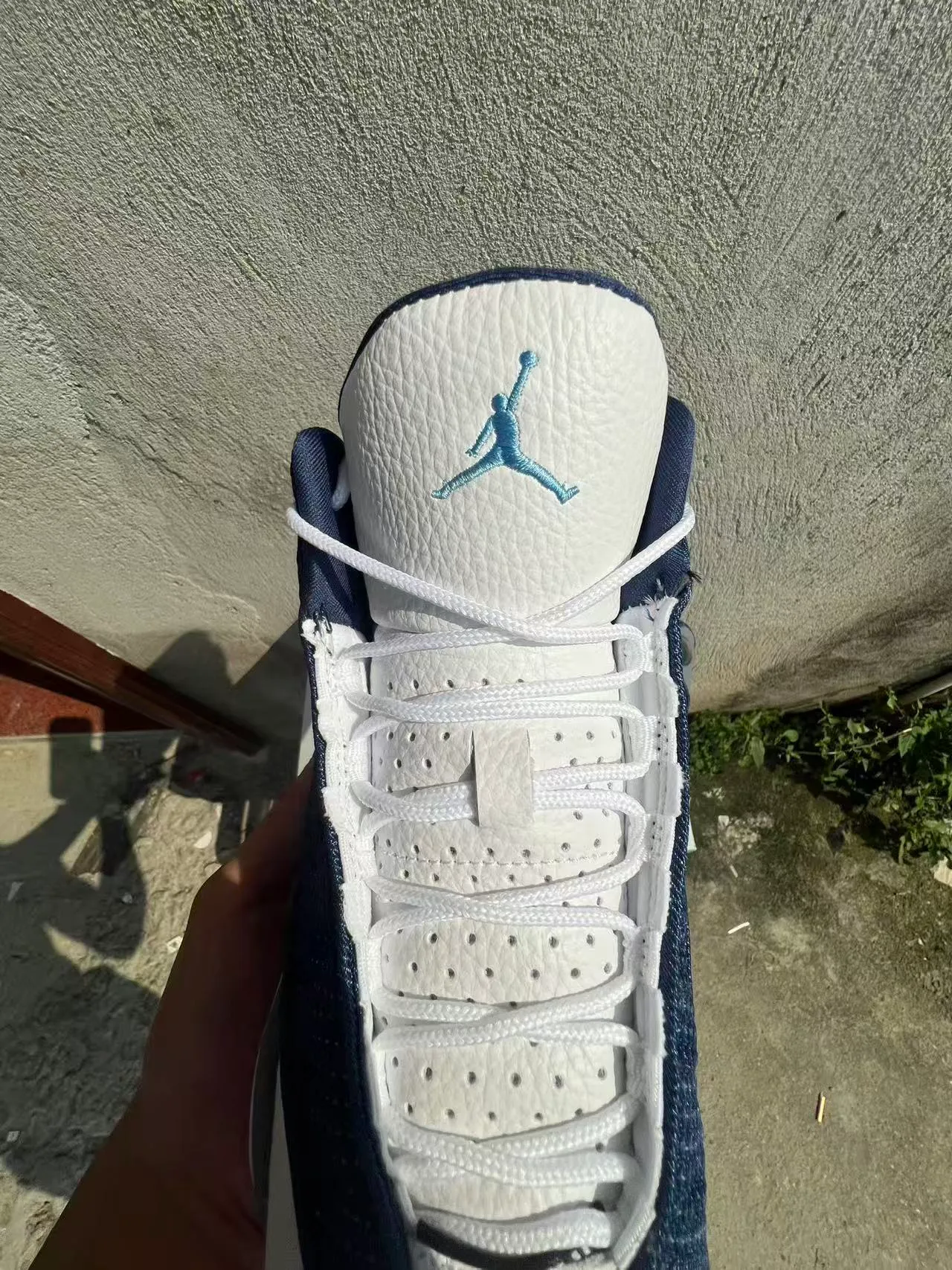 Nike Navy White Knit Upper High-Top Basketball Shoes