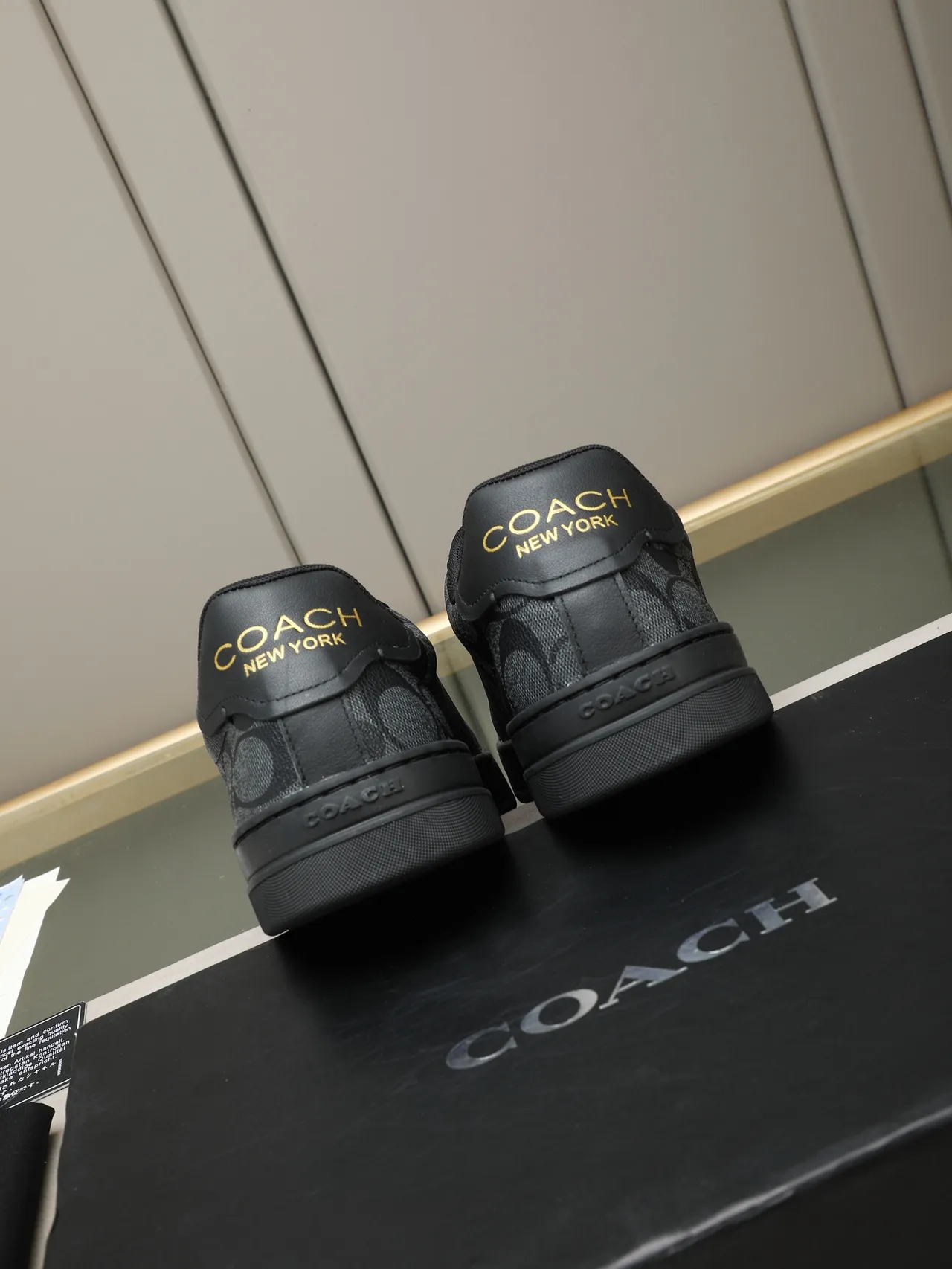 Coach Monogrammed Black Low-Top Lifestyle Sneakers