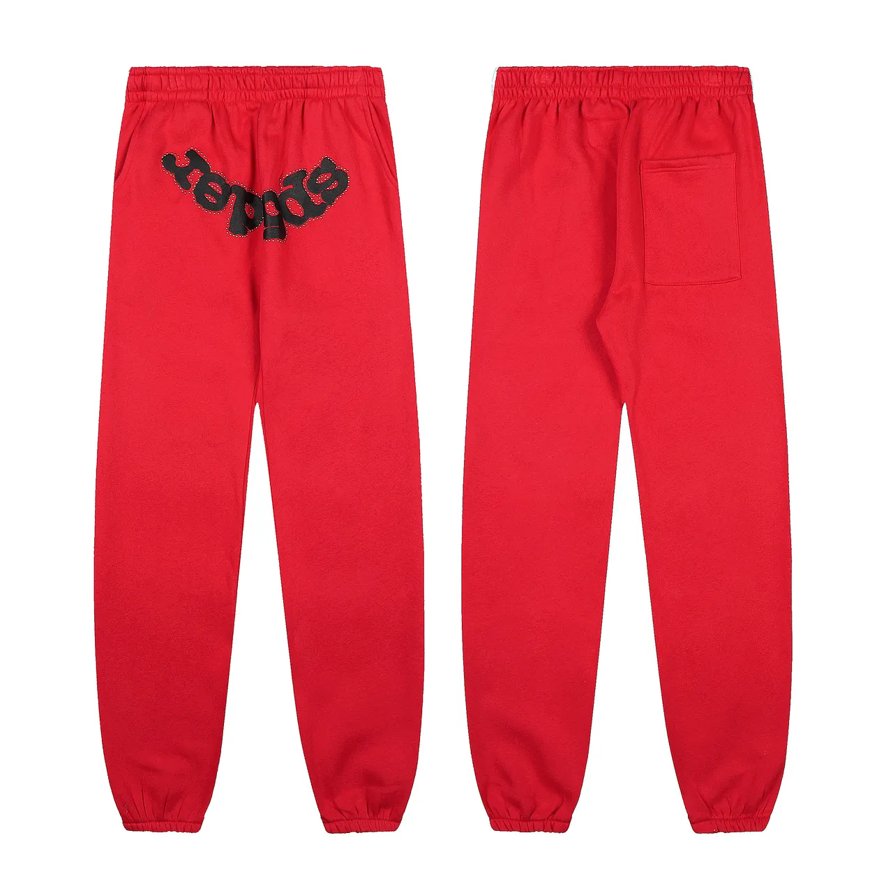 Red Spiderweb Graphic Zip-Up Hoodie and Jogger Pants Tracksuit