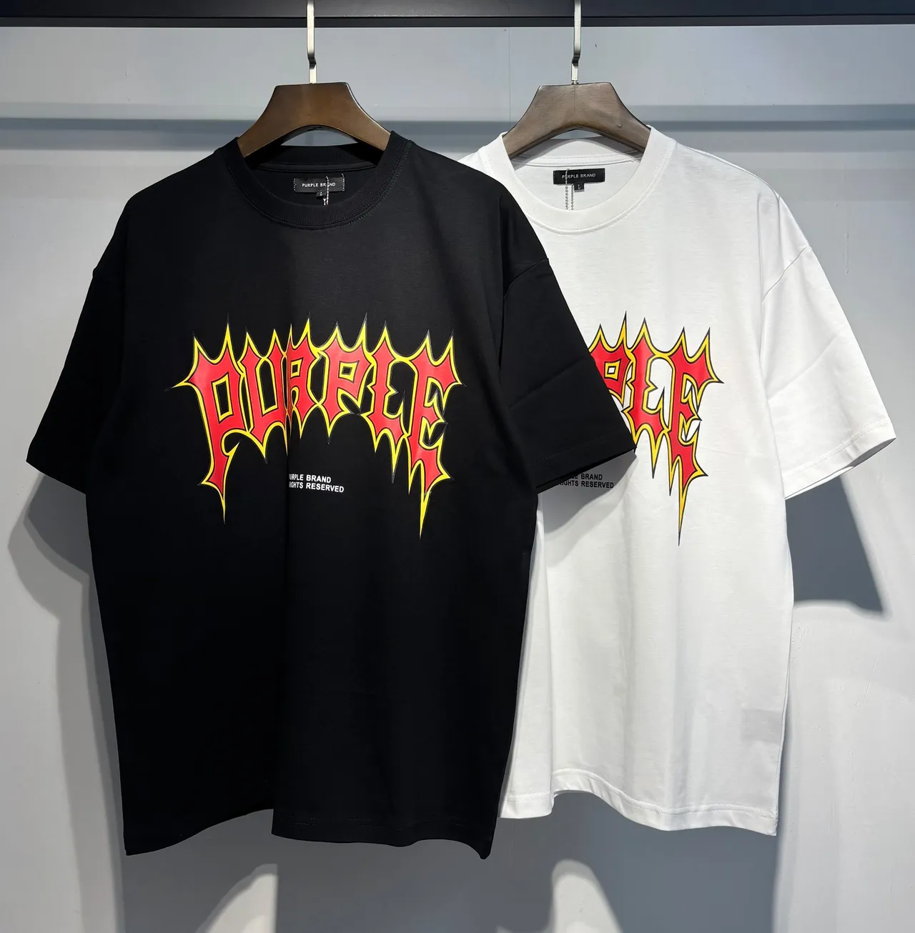 Purple Brand Flame Logo Oversized T-Shirt
