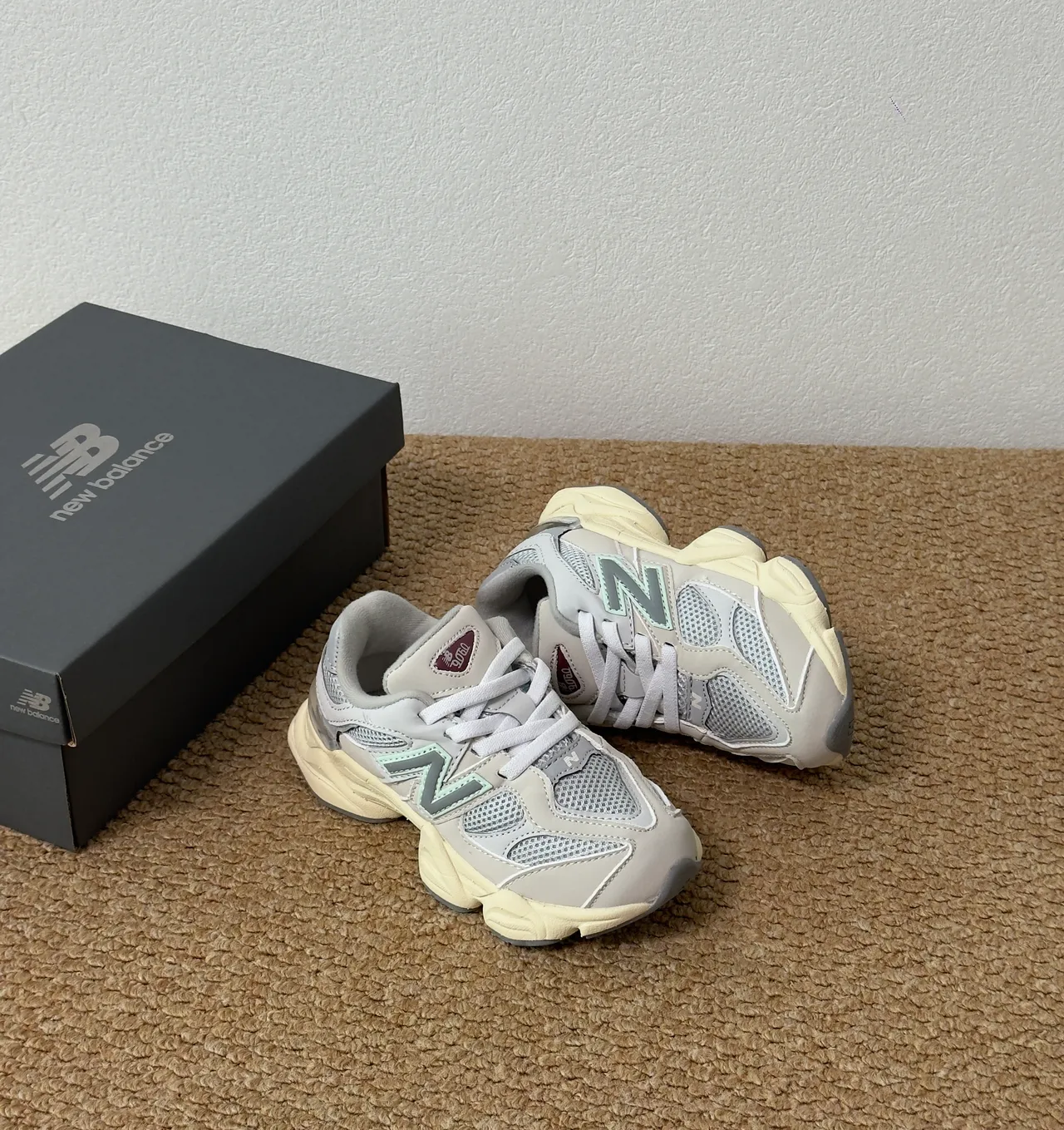 New Balance 9060 Gray Black Chunky Sneakers