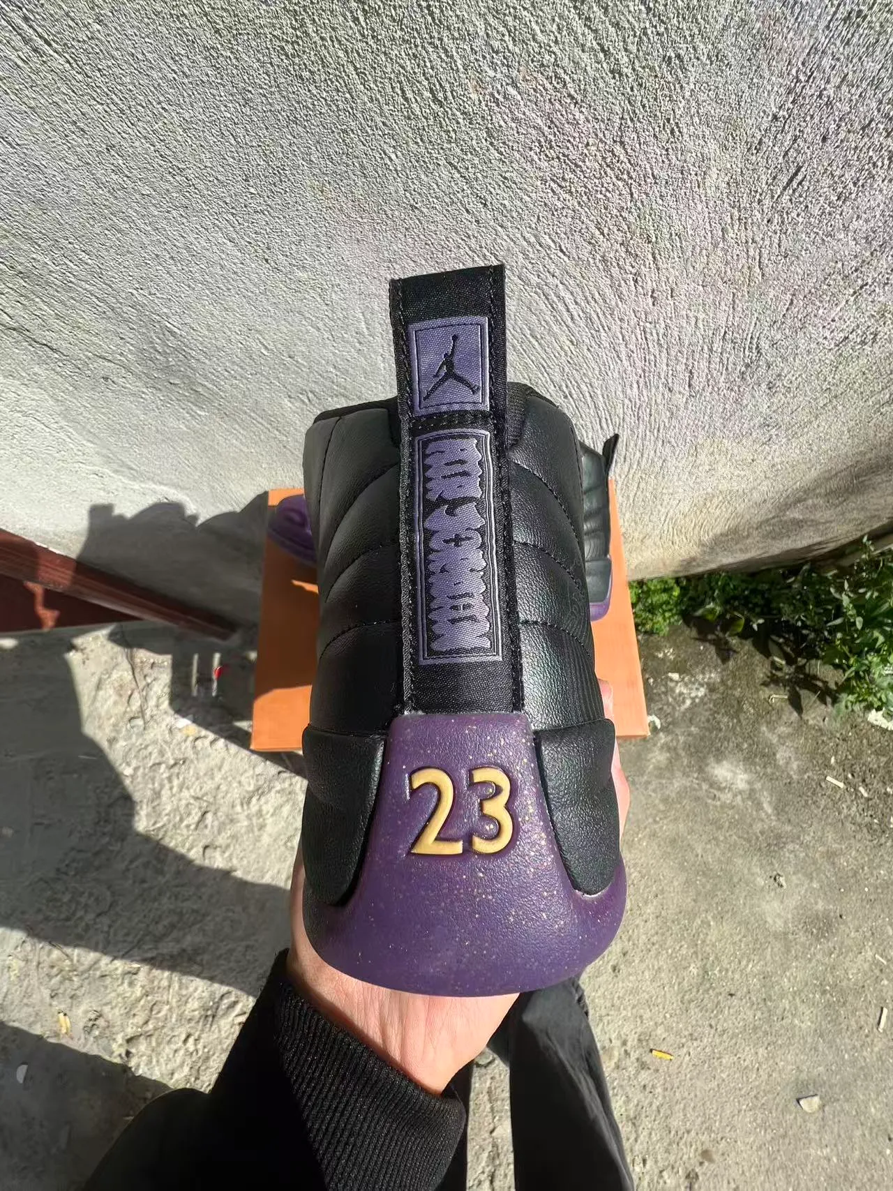 Air Jordan 12 Black Purple Gold Basketball Shoes