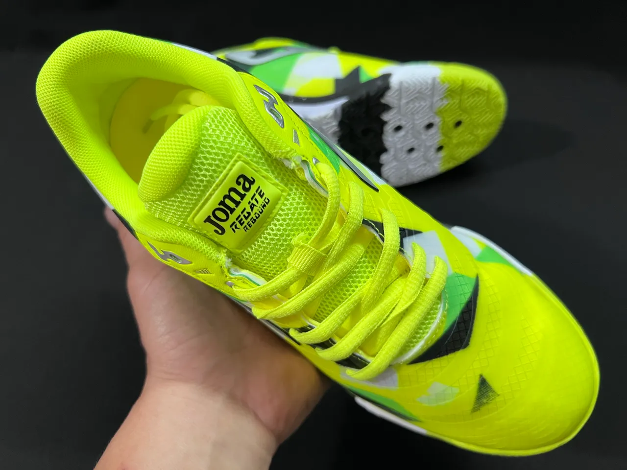 Joma Rebound Multicolor Black Geometric Color-Blocked Upper Synthetic Mesh And TPU Overlays Sneakers