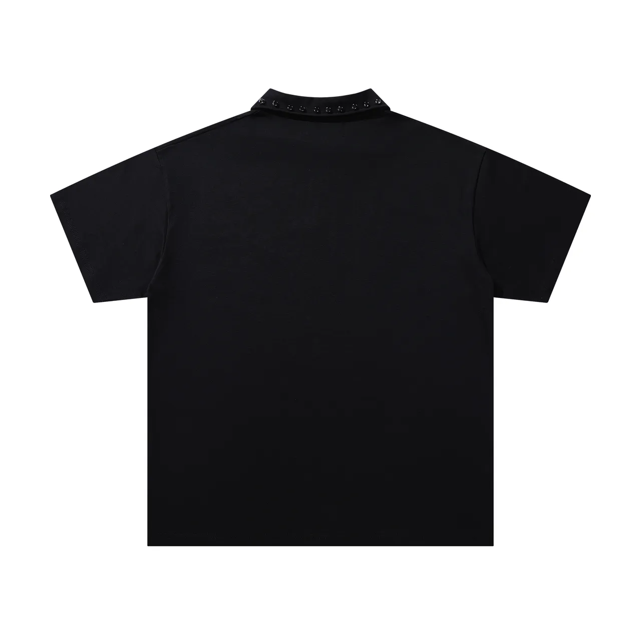 Majestik Graphic-Print Studded Collar Zip Polo Shirt