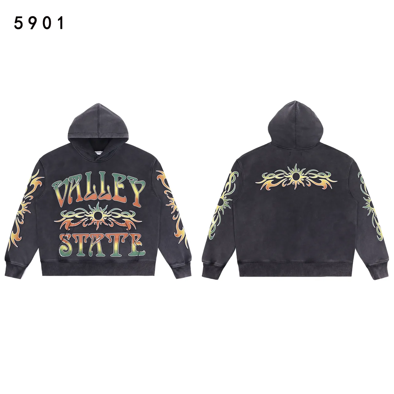 Graphic-Print Flame Motif Tracksuit
