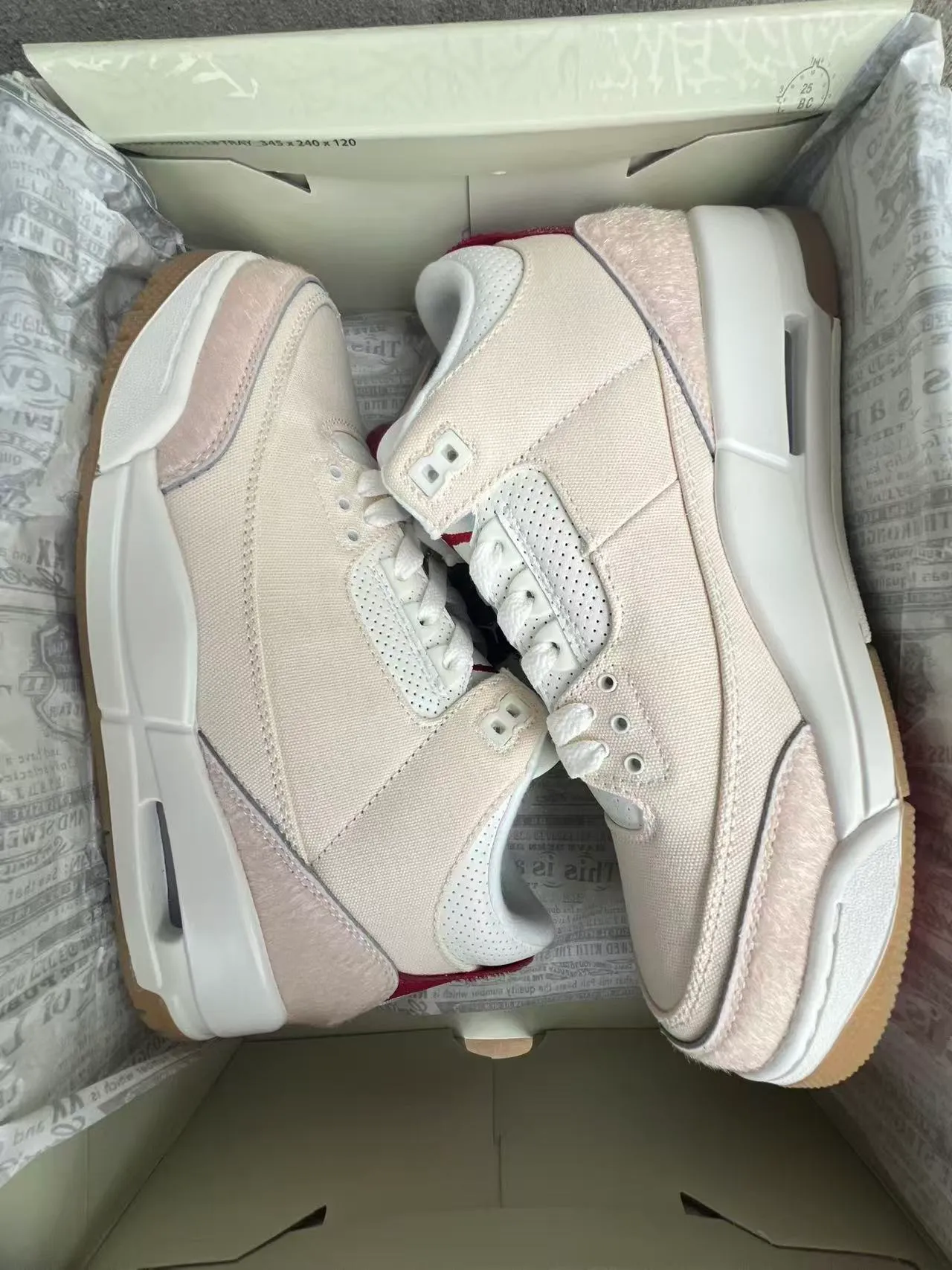 Levi's Beige Red High-Top Textile-Suede Hybrid Upper Sneakers