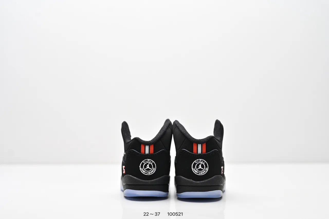Air Jordan 5 Black Red '75' Kids Basketball Shoes