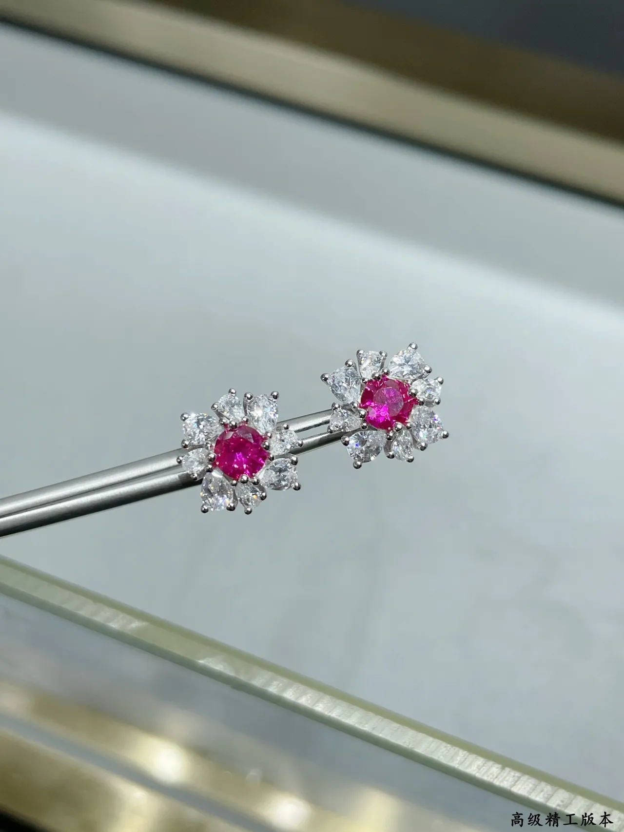 Tiffany & Co. Floral Cluster Ruby and Diamond Earrings