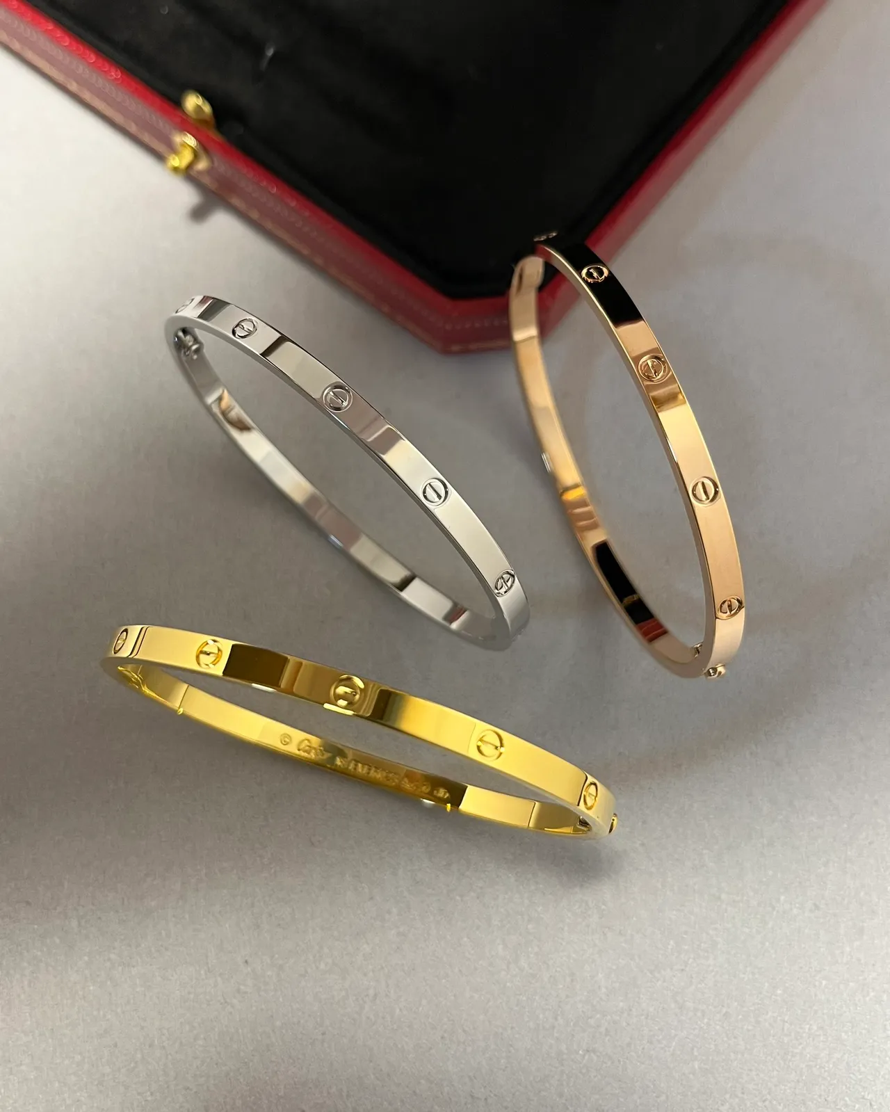 Cartier Love Gold Silver Screw-Motif Two-Tone Bracelet
