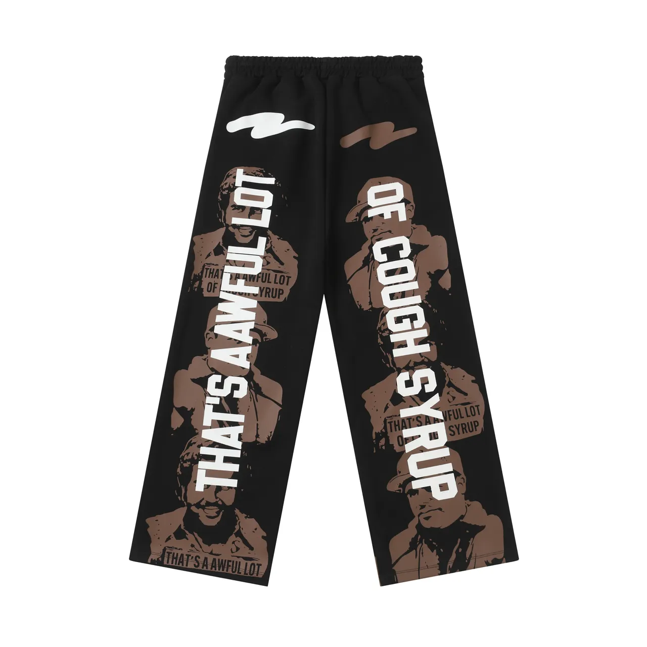 Black and Brown All-Over Print Zip-Front Hoodie and Pants Tracksuit