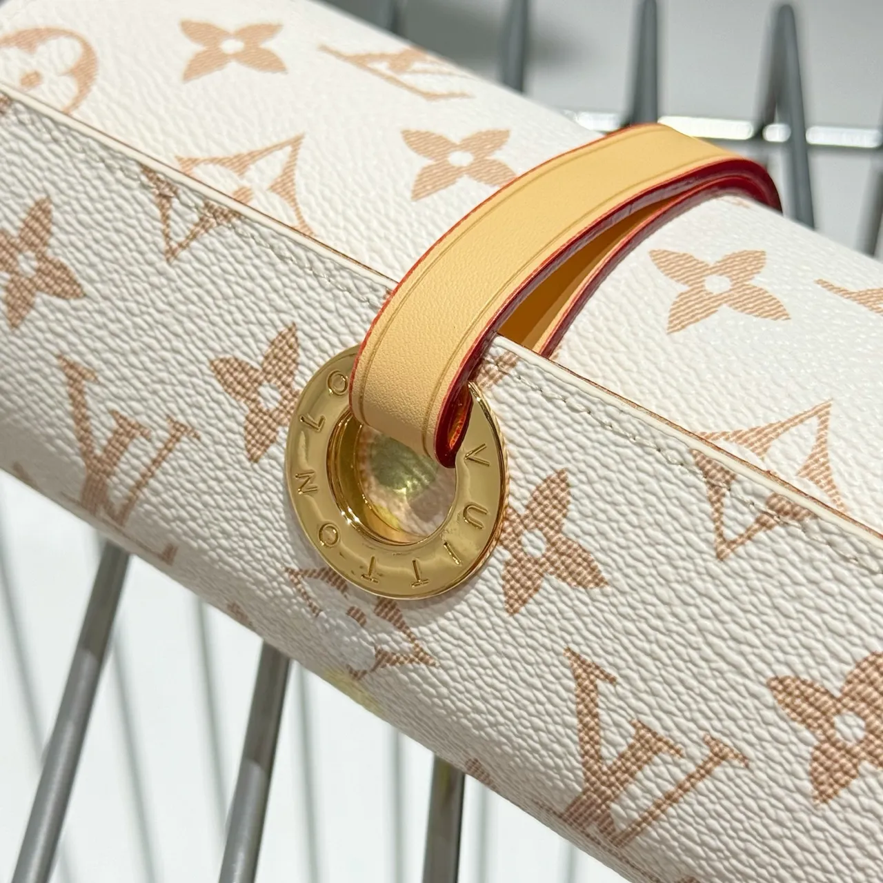 Louis Vuitton Beige Gold Cylindrical Roll-Up Monogram Canvas Wristlet
