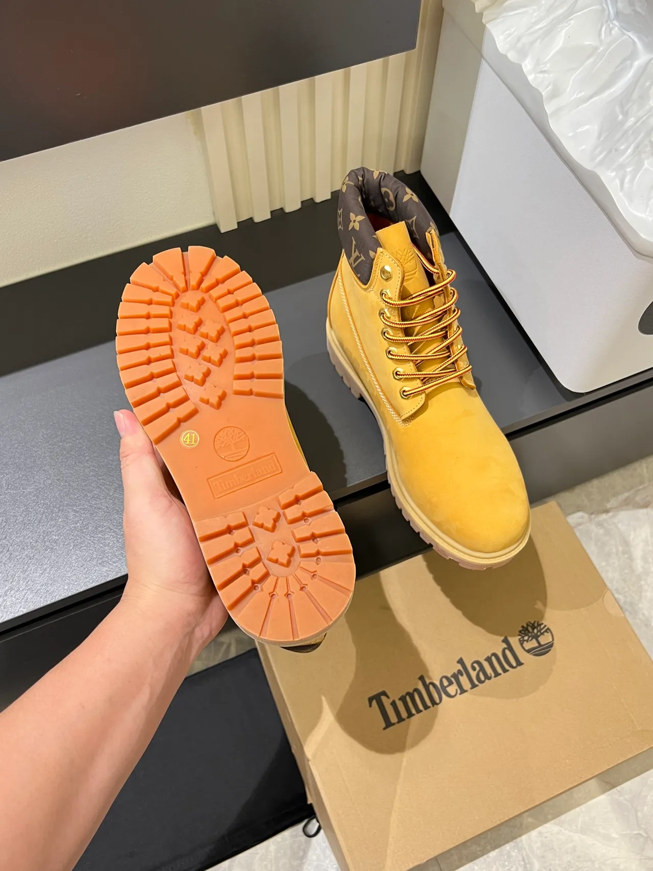 Timberland Premium 6-Inch Mustard Yellow Nubuck Work Boots