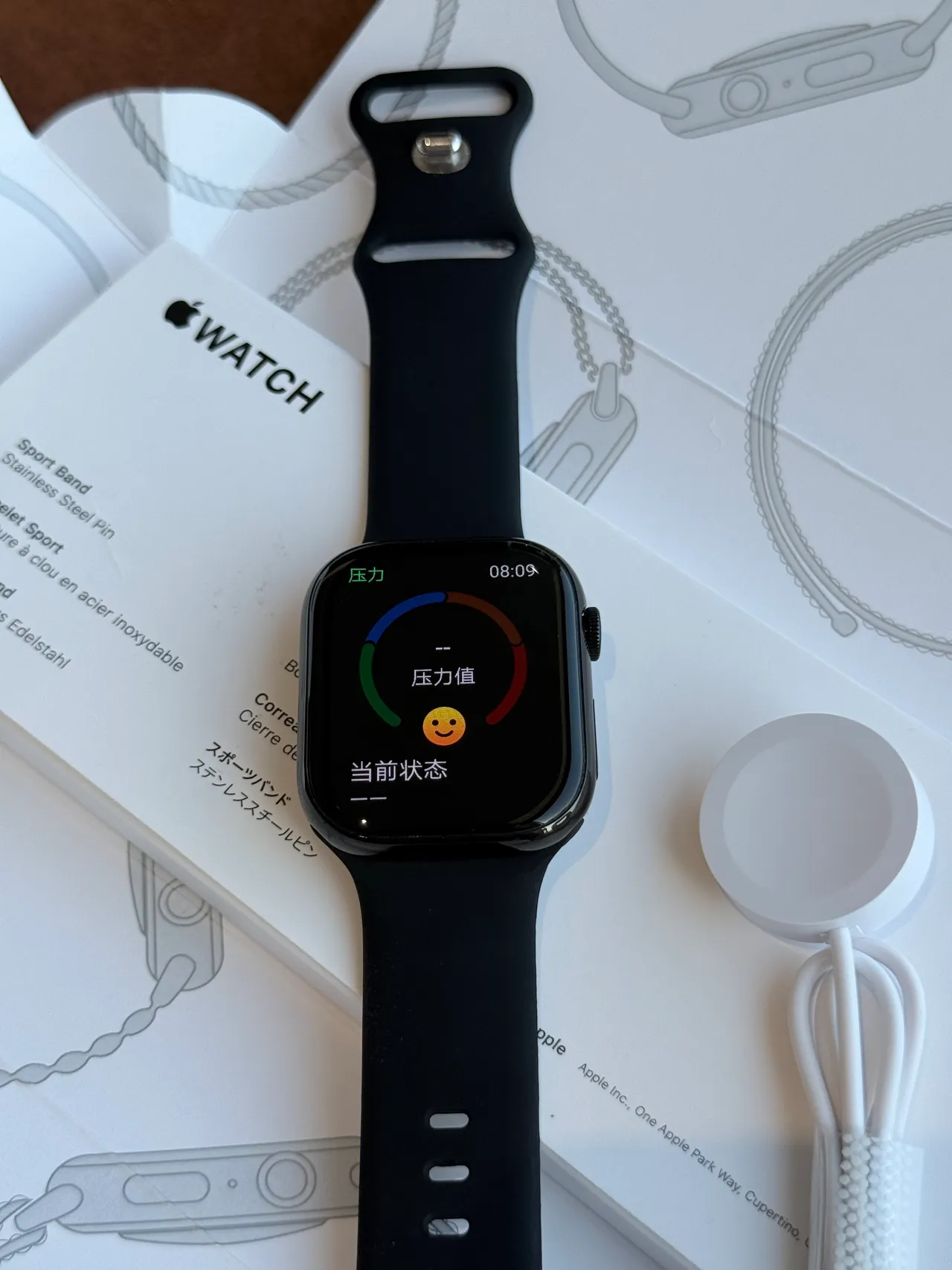 Apple Black Flat-Edged Rectangular Case Silicone Sport Band Sports Watch