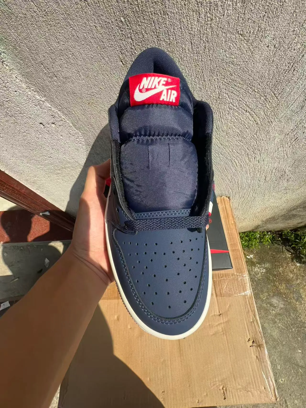 Nike Air Jordan 1 Low Navy White Red Lifestyle Sneakers