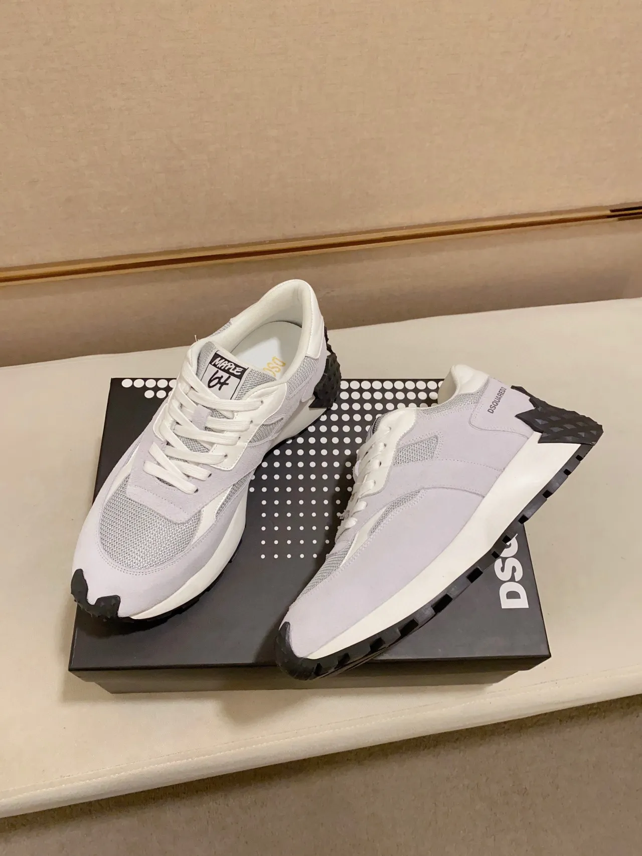 Dsquared2 ICON Light Gray and White Chunky Sneakers
