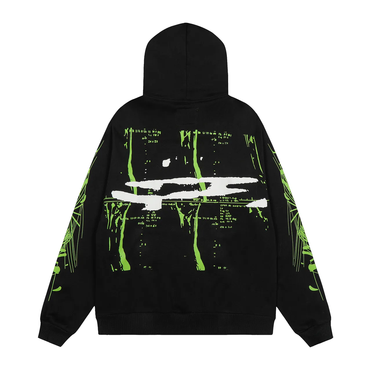 Black and Neon Green Graphic Print Tracksuit