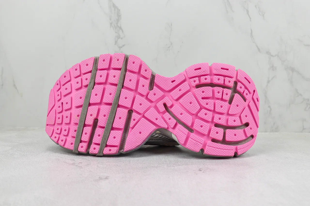 New Balance Silver Pink Chunky Layered Sole Metallic Mesh And Synthetic Upper Sneakers