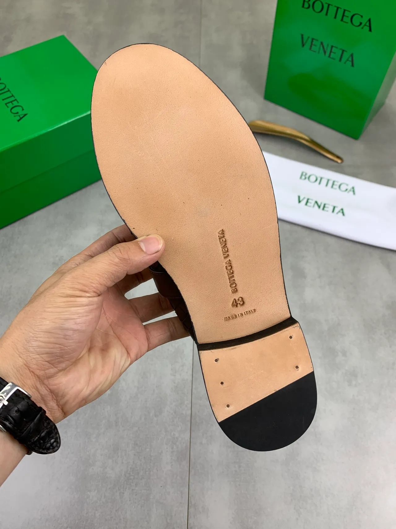 Bottega Veneta Andiamo Brown Intrecciato Woven Leather Loafers