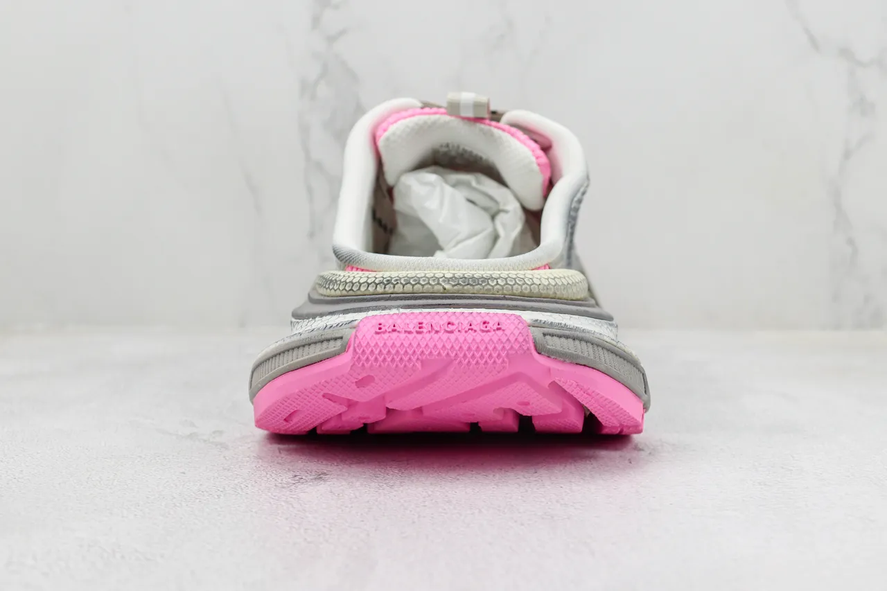New Balance Silver Pink Chunky Layered Sole Metallic Mesh And Synthetic Upper Sneakers