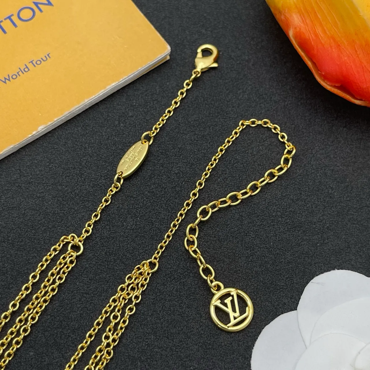 Louis Vuitton Monogram Flower Multi-Strand Pearl and Gemstone Necklace