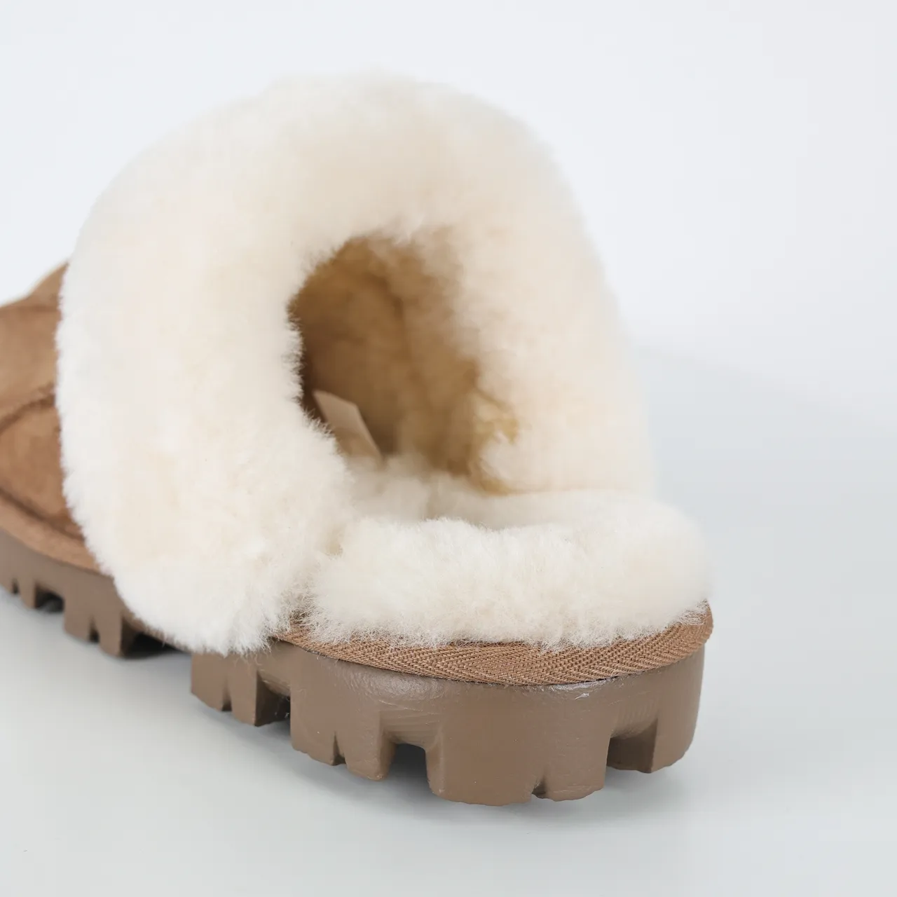 UGG Tasman Tan Suede Shearling-Lined Slippers