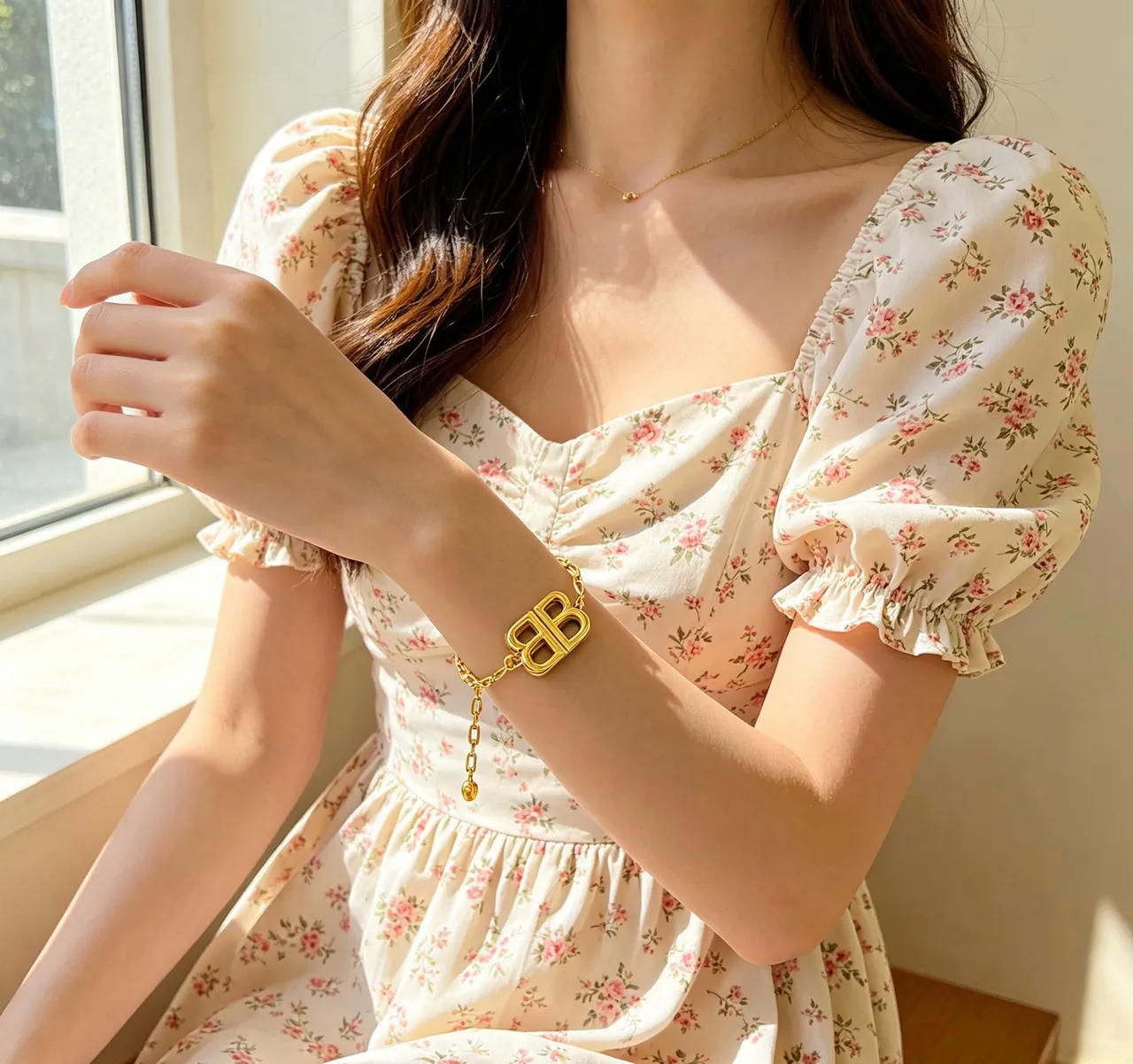 Balenciaga BB Chain Bracelet Gold Tone Bracelet