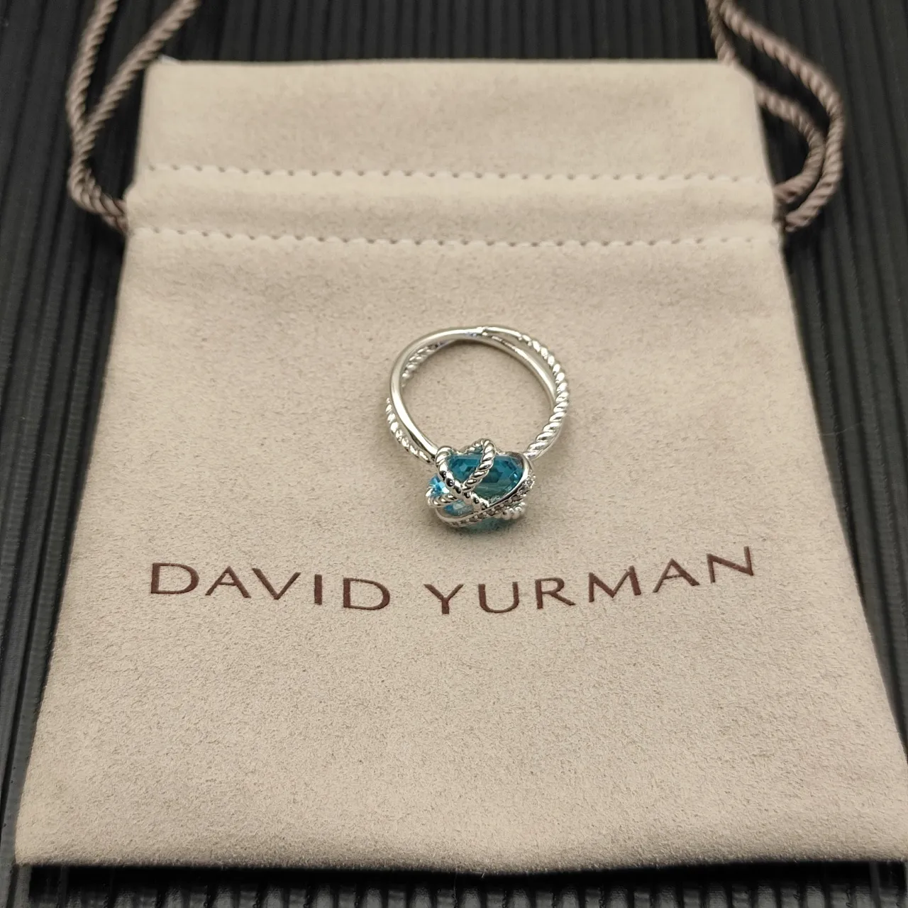 Tiffany & Co. Knot Blue Topaz and Diamond Ring