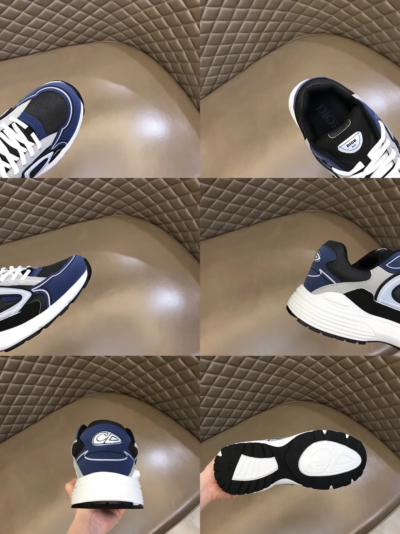 Dior B23 Navy Blue and Black Chunky Sneakers