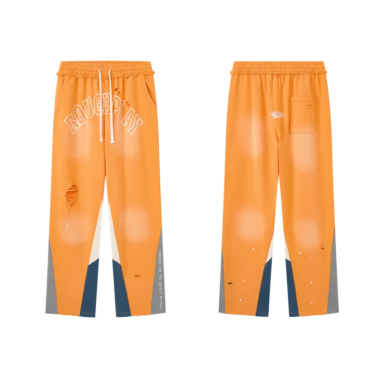 Roughplay Distressed Color-Blocked Sweatpants