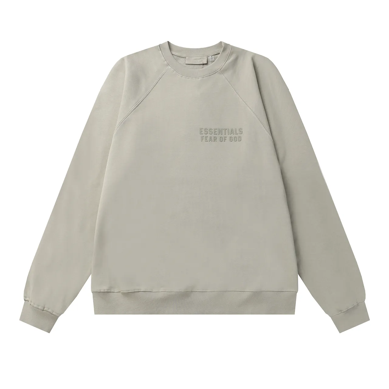 Fear of God Essentials Black Raglan Sleeves Embroidered Chest Logo Sweater