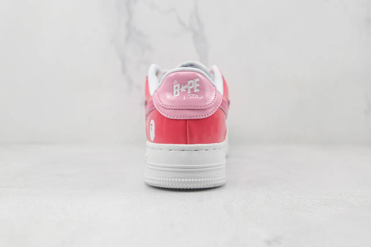 A Bathing Ape BAPE STA Glossy Pink Star Logo Lifestyle Sneakers