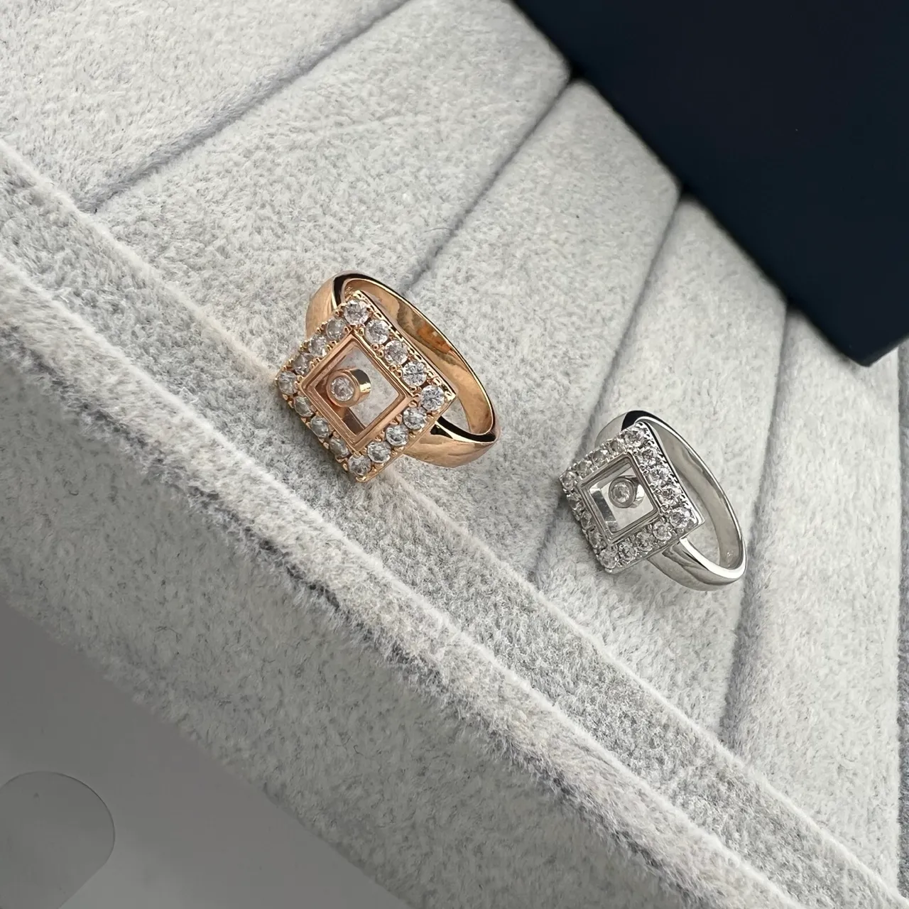 Chopard Happy Diamonds Square Pavé Diamond Ring