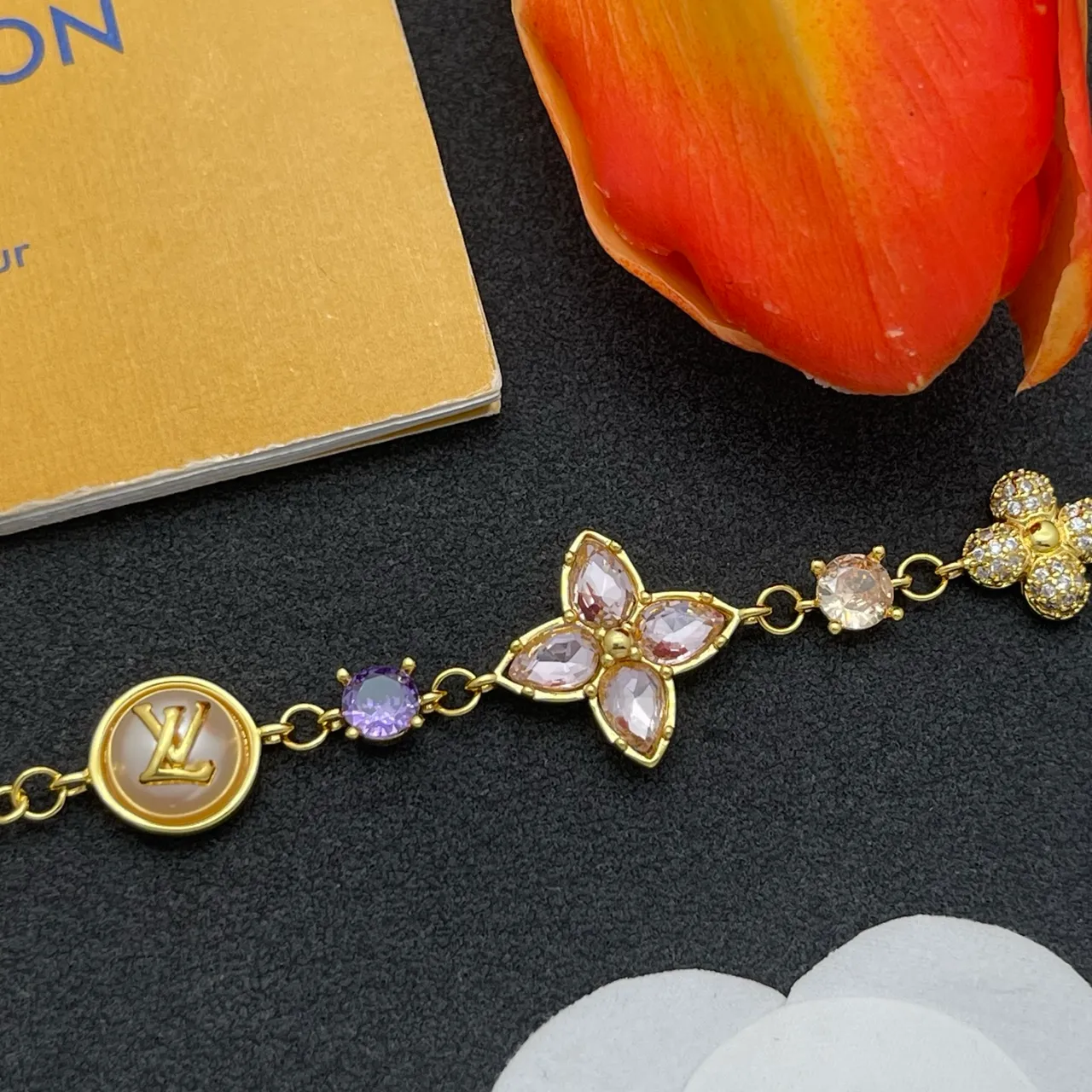 Louis Vuitton Blossom Gold-Tone Flower Charm Bracelet