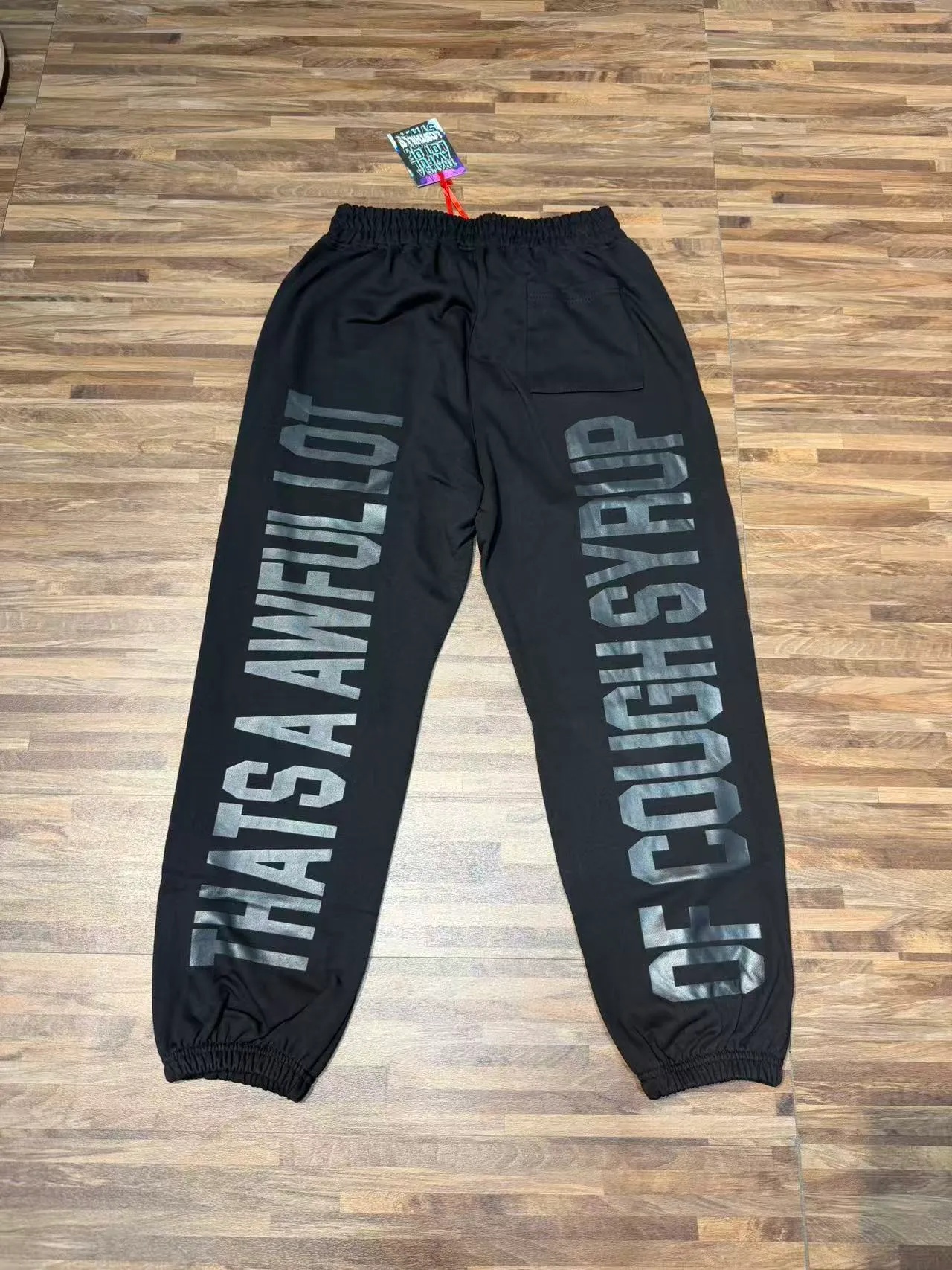 Black Jogger Silhouette Elastic Waistband Sweatpant