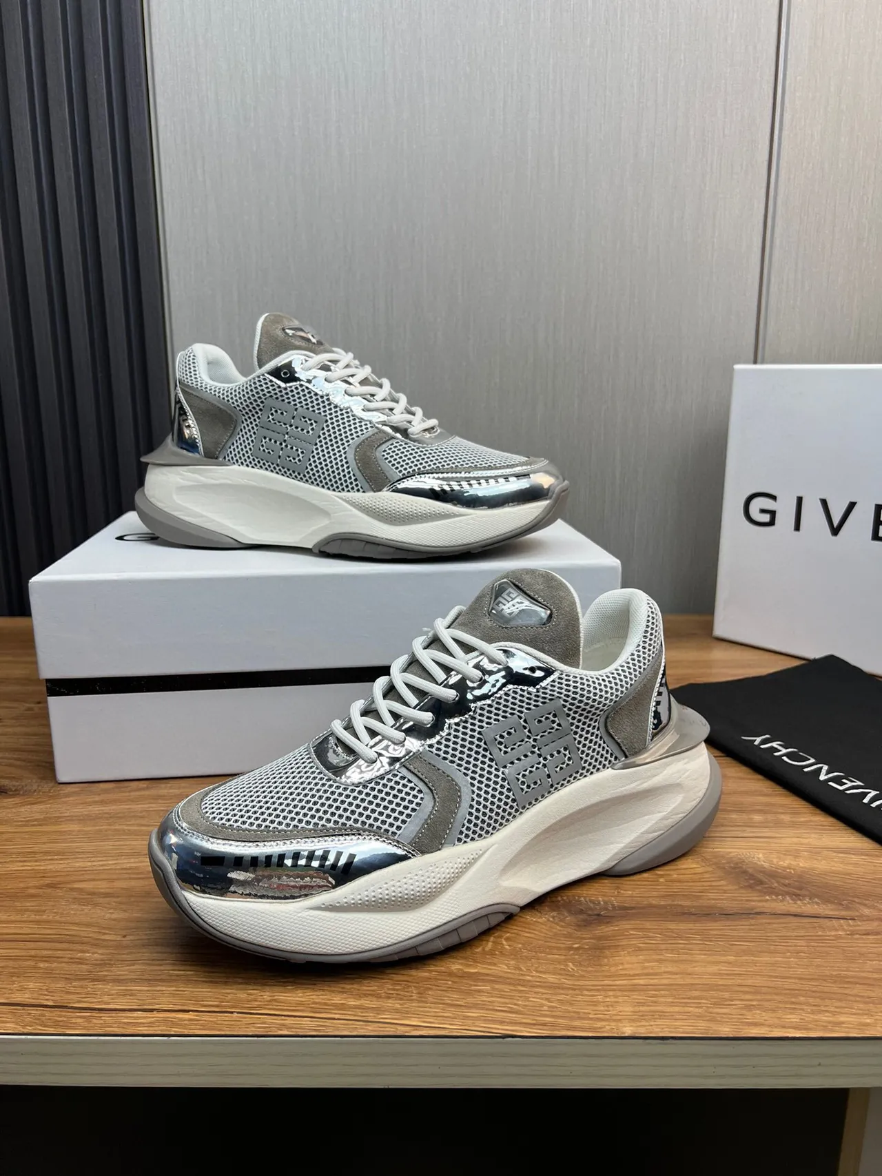 Givenchy Spectre Mesh and Chrome Chunky Sneakers