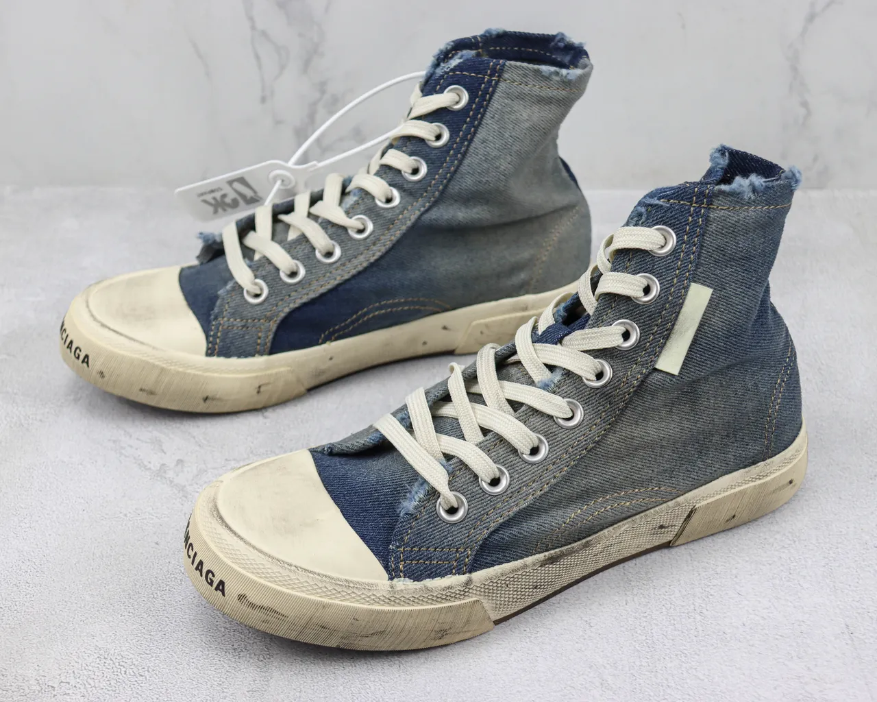 Converse Blue Beige Denim Upper High-Top Lifestyle Sneakers