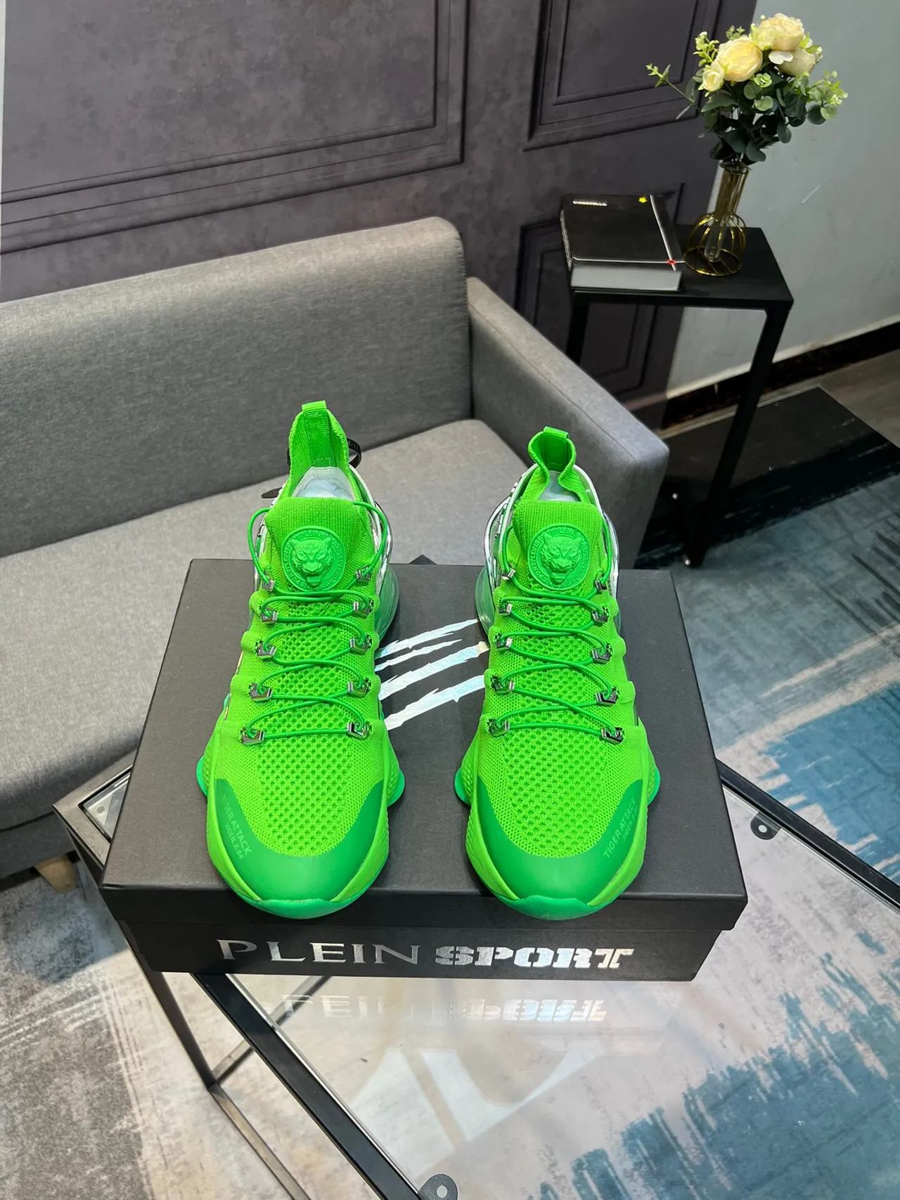 Onitsuka Tiger Attack Neon Green Chunky Sneakers