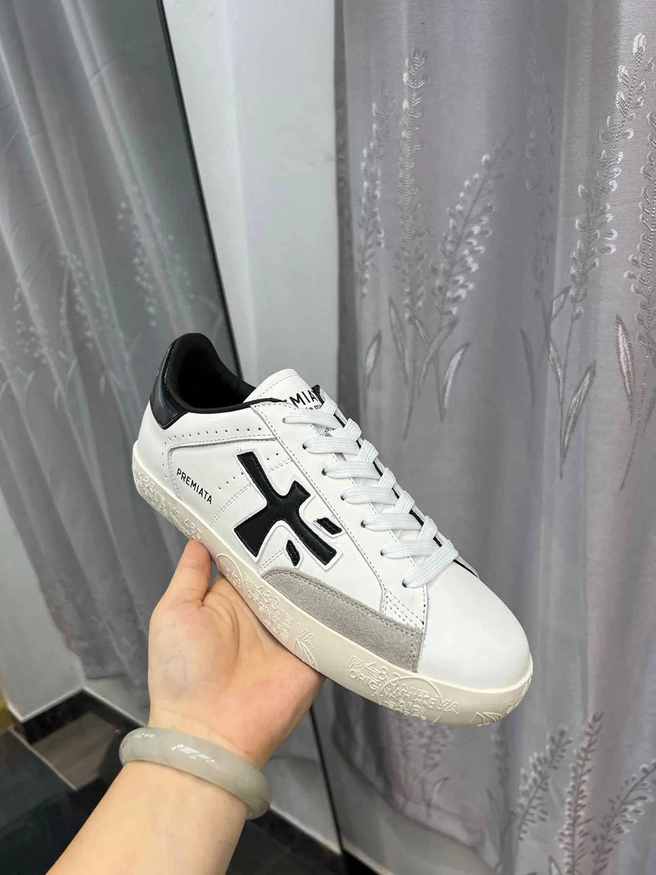 Premiata Riviera White Black Gray Lifestyle Sneakers