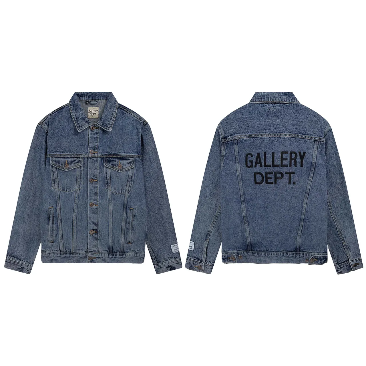 Gallery Dept Classic Medium-Wash Distressed Denim Jacket