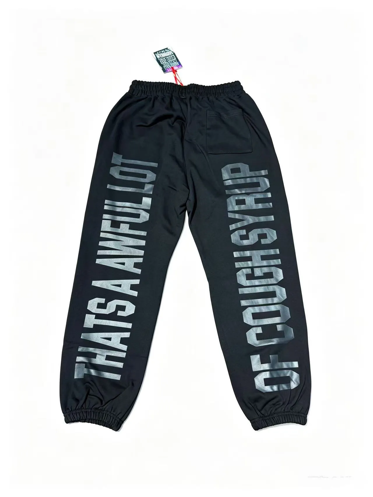 Black Jogger Silhouette Elastic Waistband Sweatpant