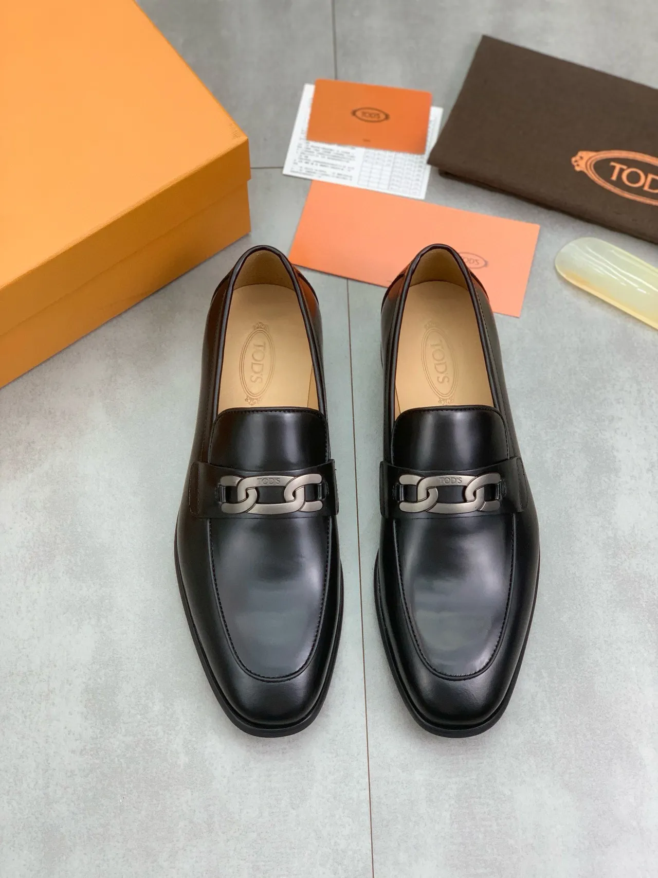 Tod's Horsebit Loafer Black Leather Slip-On Loafers