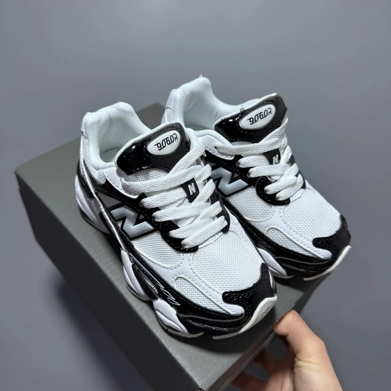 New Balance 9060 Black Glossy Chunky Sneakers