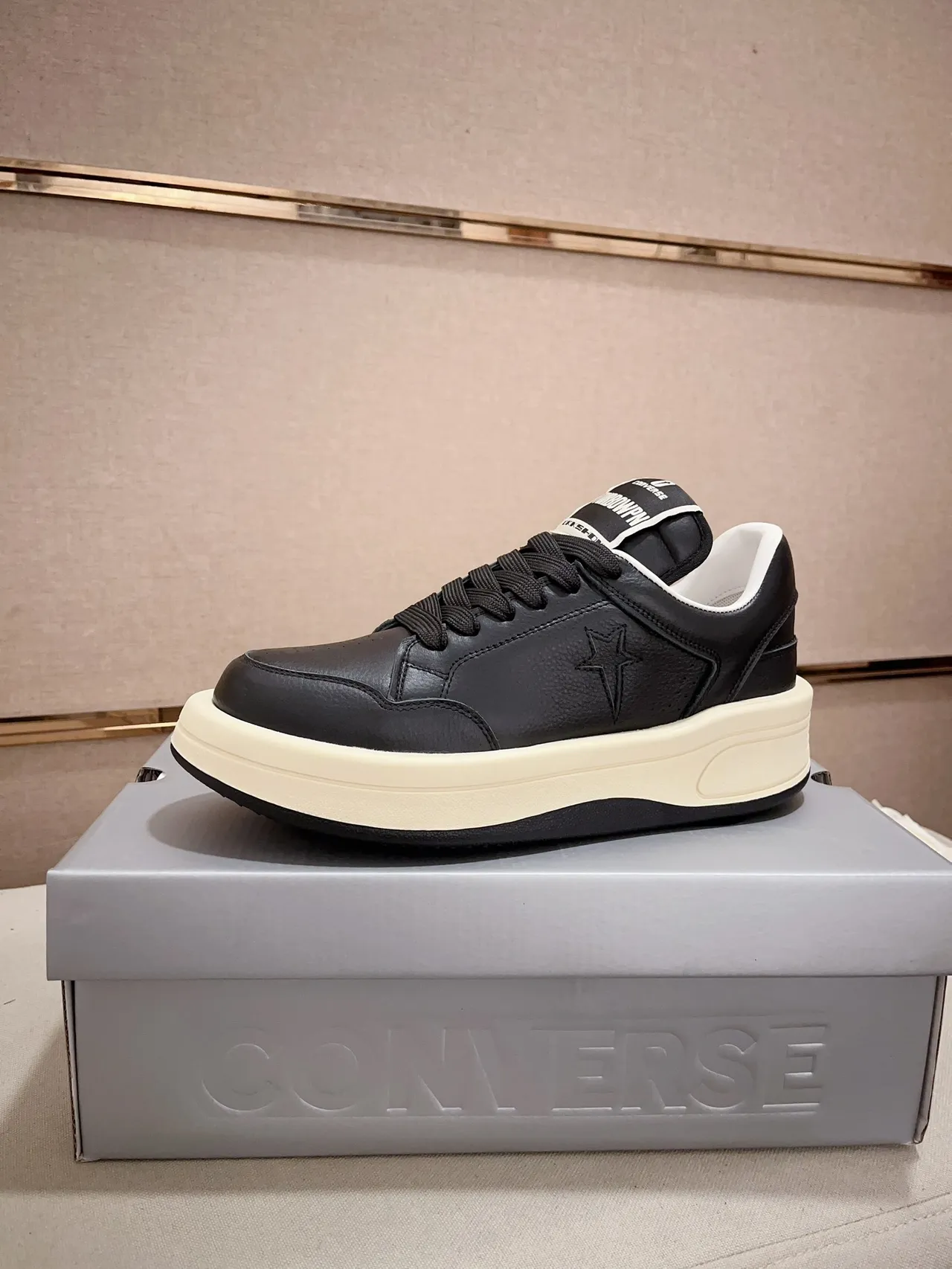 Converse One Star Platform Black and Cream Lifestyle Sneakers