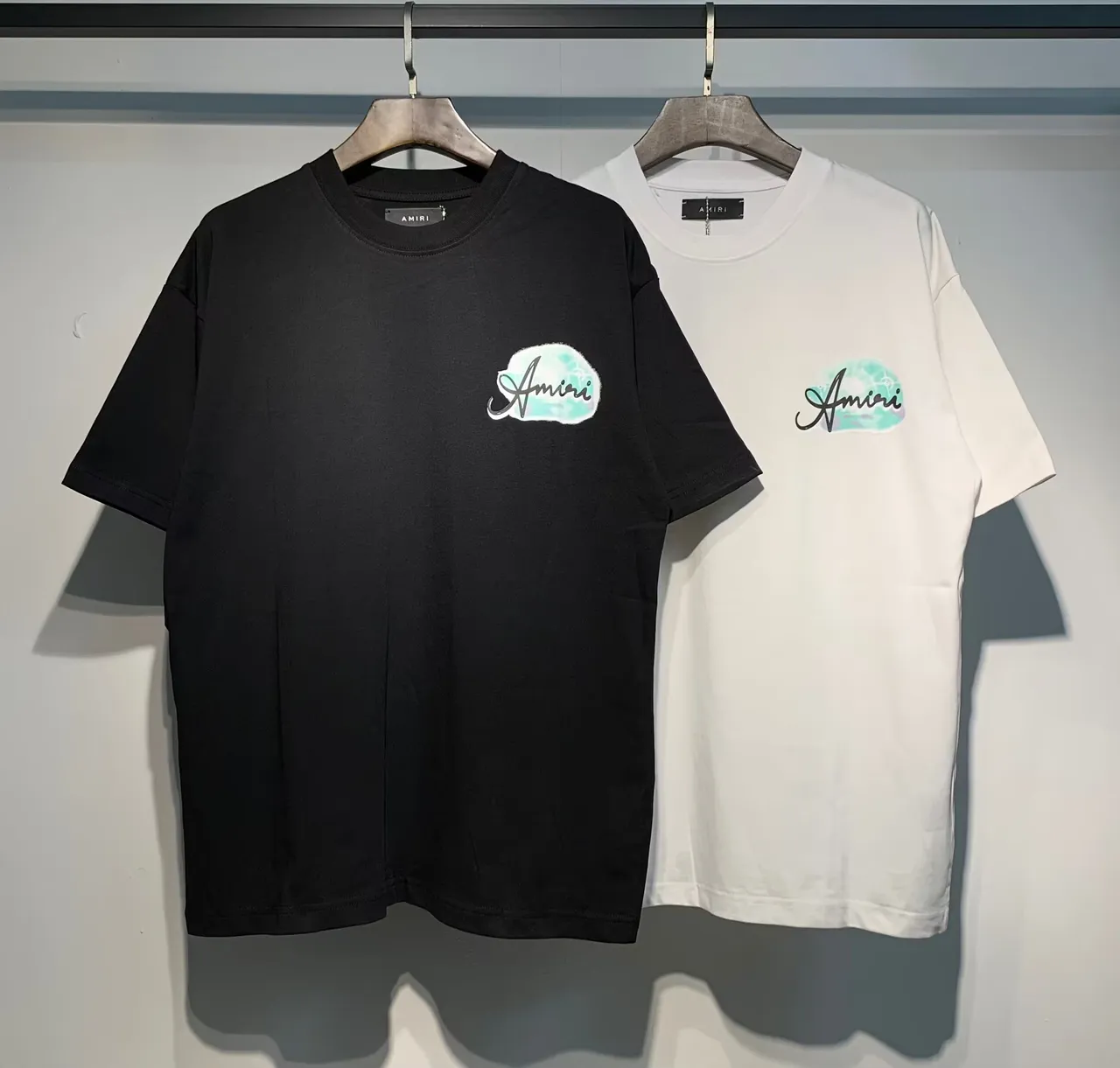 Amiri Resort Club Graphic Print Black and White T-Shirt