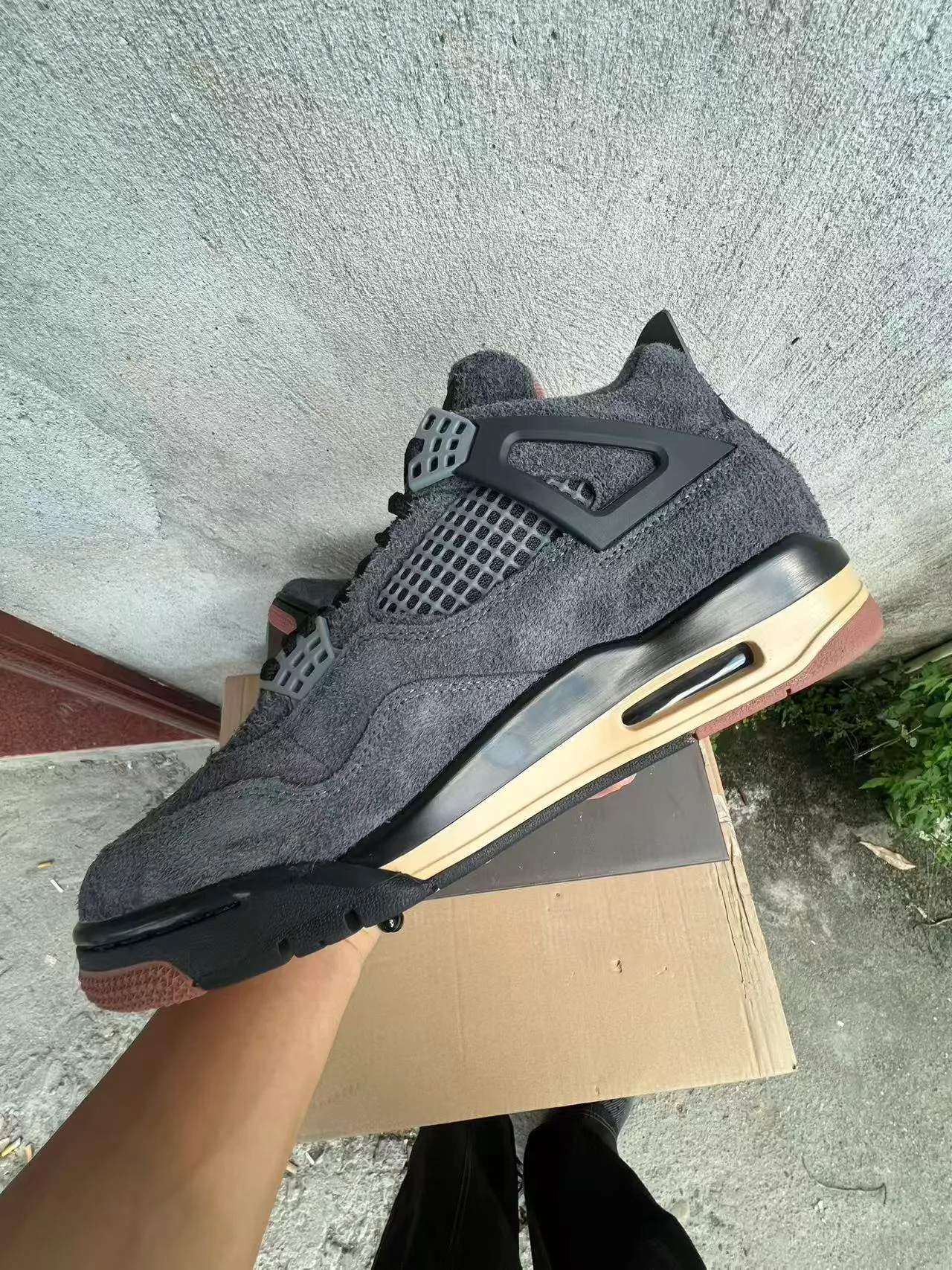 Nike Air Jordan 4 Gray Black Beige Basketball Shoes