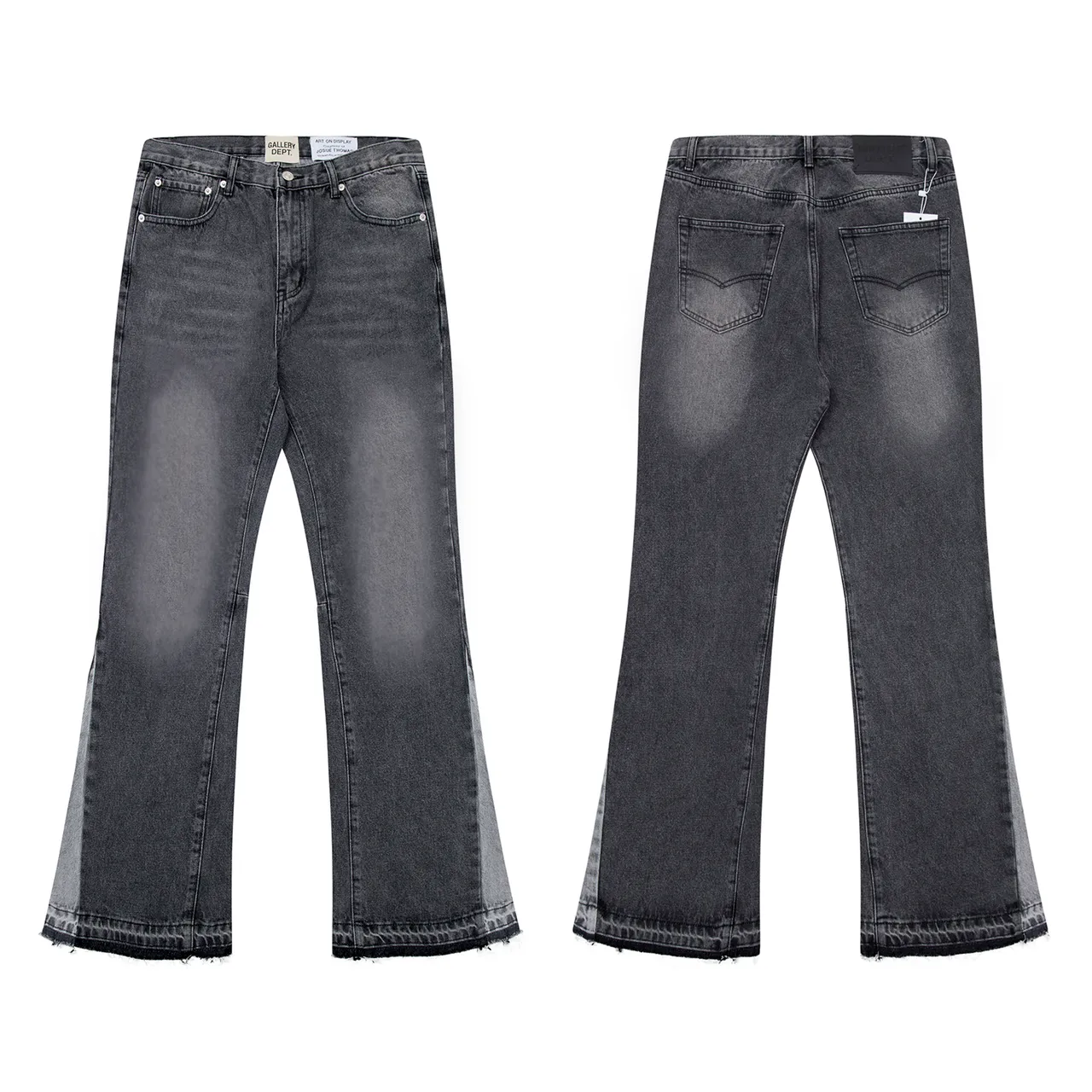 Gallery Dept Flared Raw-Hem Washed Black Denim Jeans