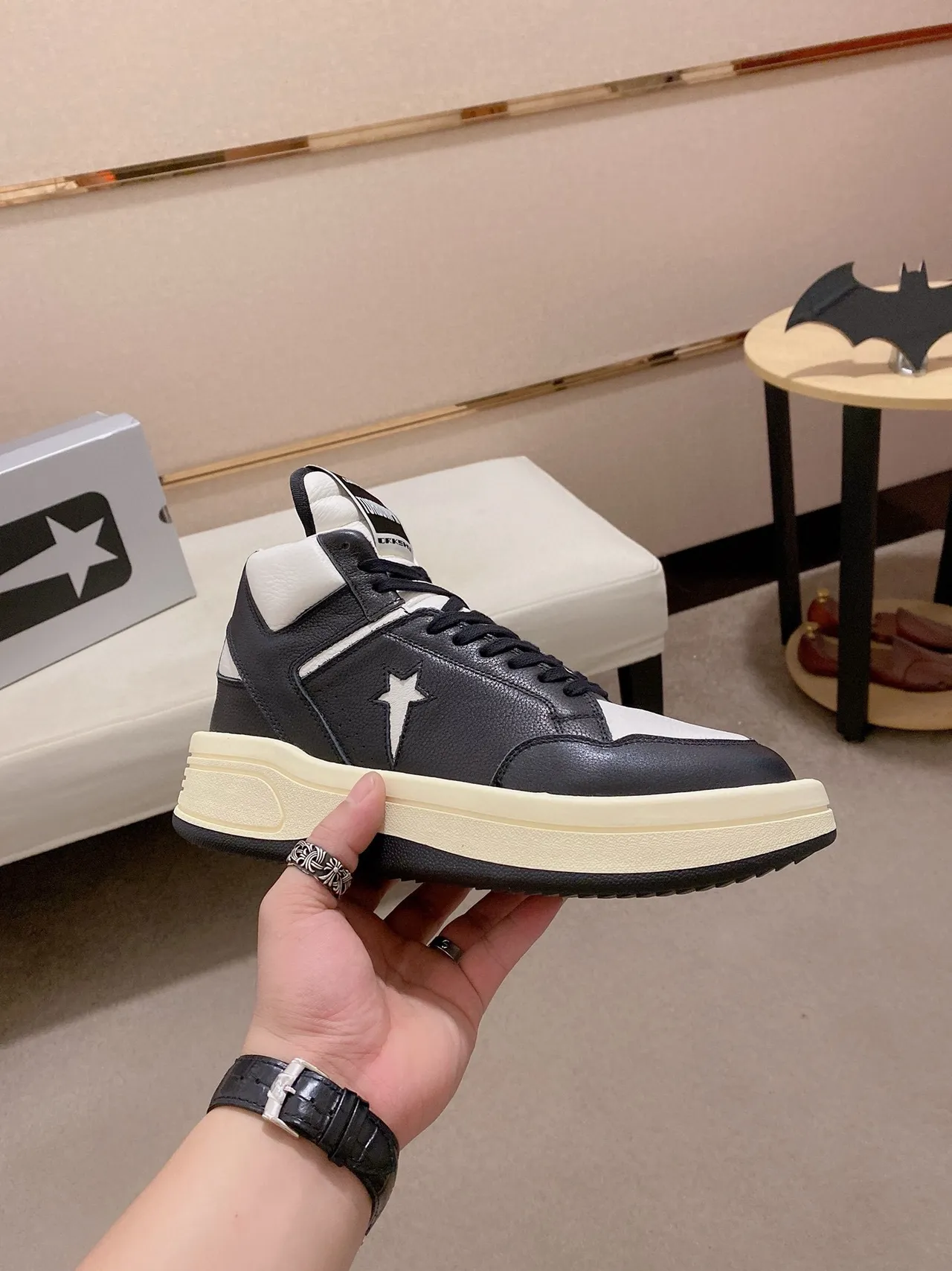 Converse Black White High-Top Platform Sole Lifestyle Sneakers