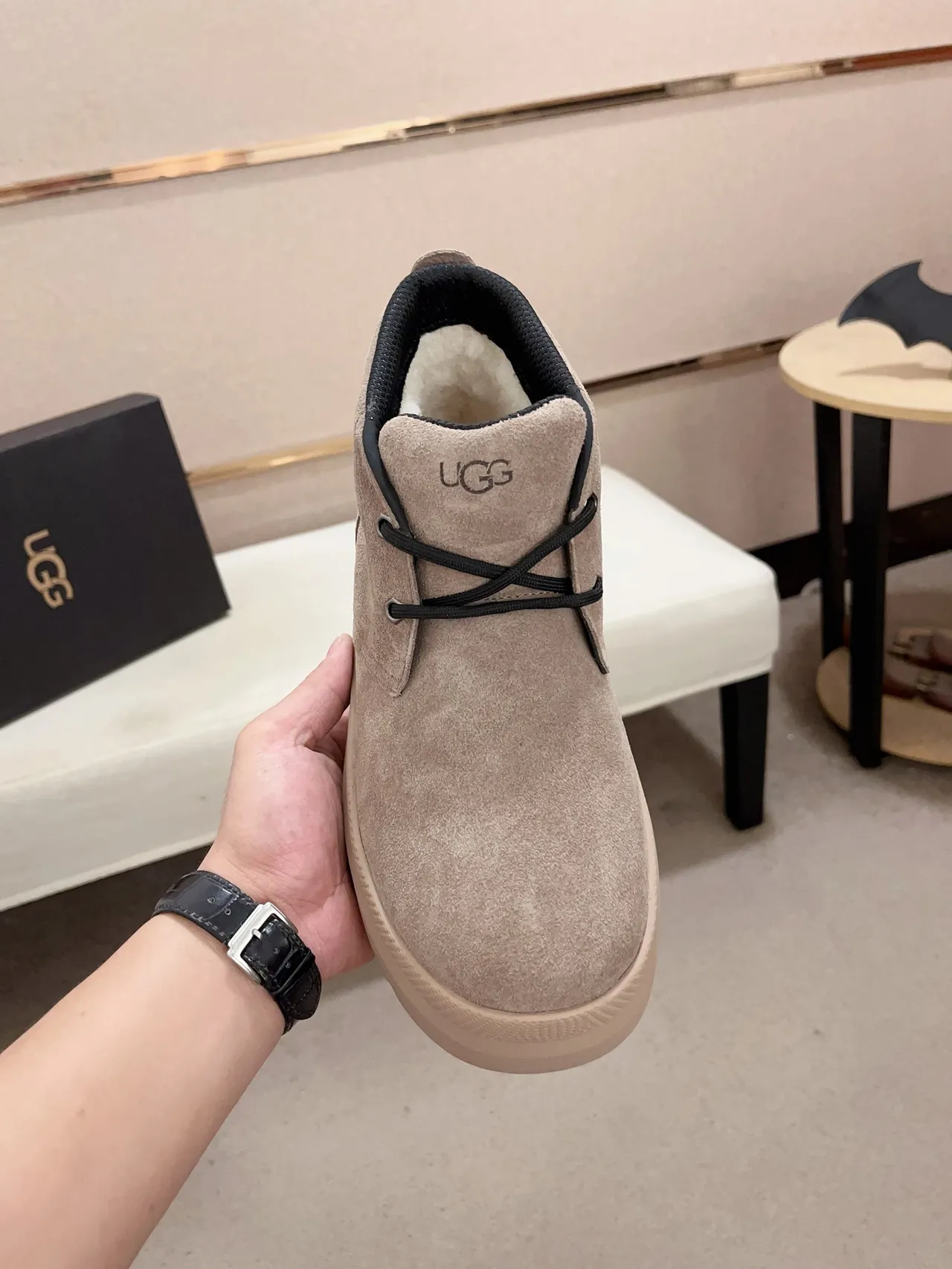 UGG Suede Platform Ankle Boot
