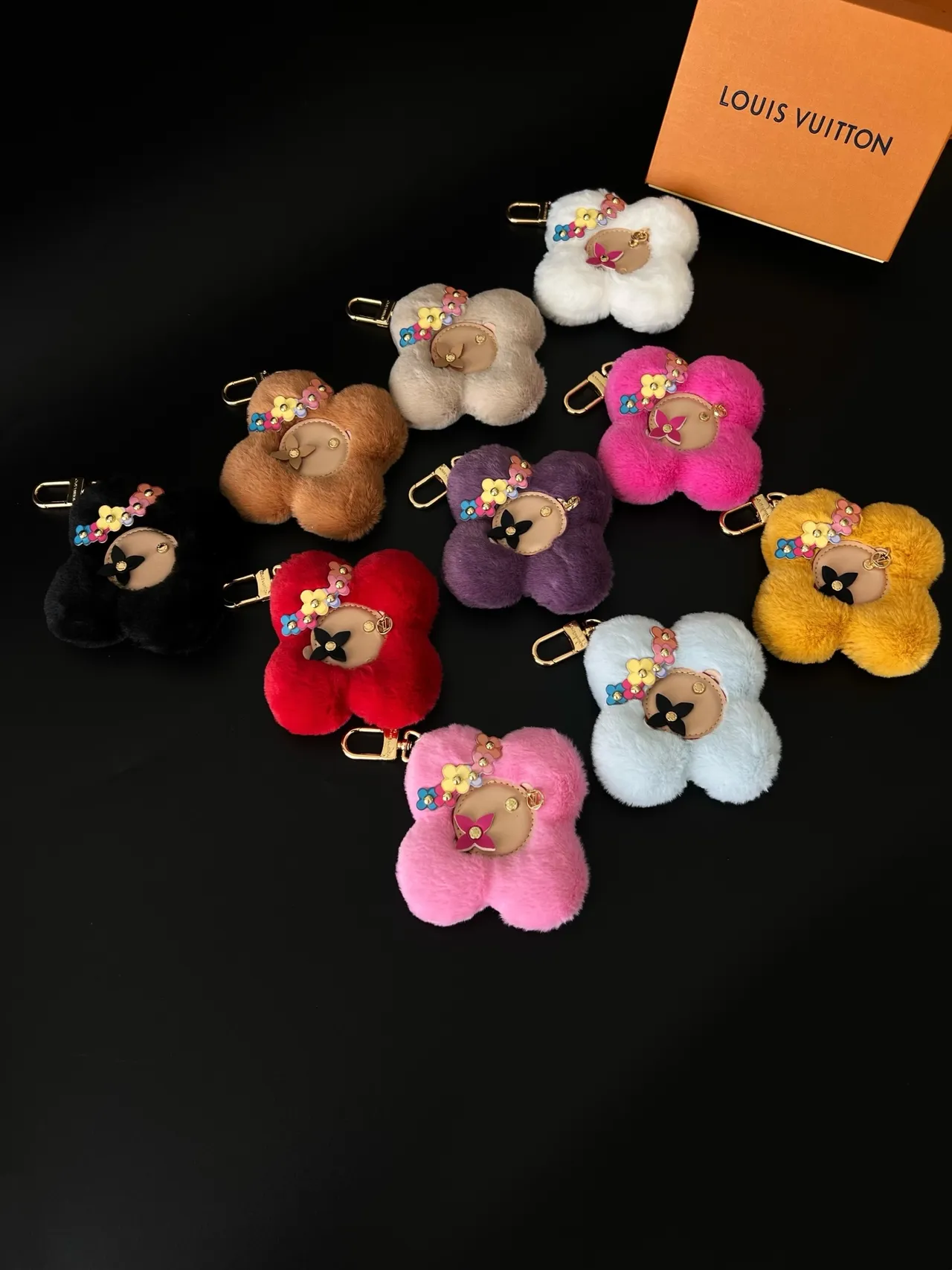Louis Vuitton Multicolor Fluffy Faux Fur Flower-Shaped Crossbody Bag